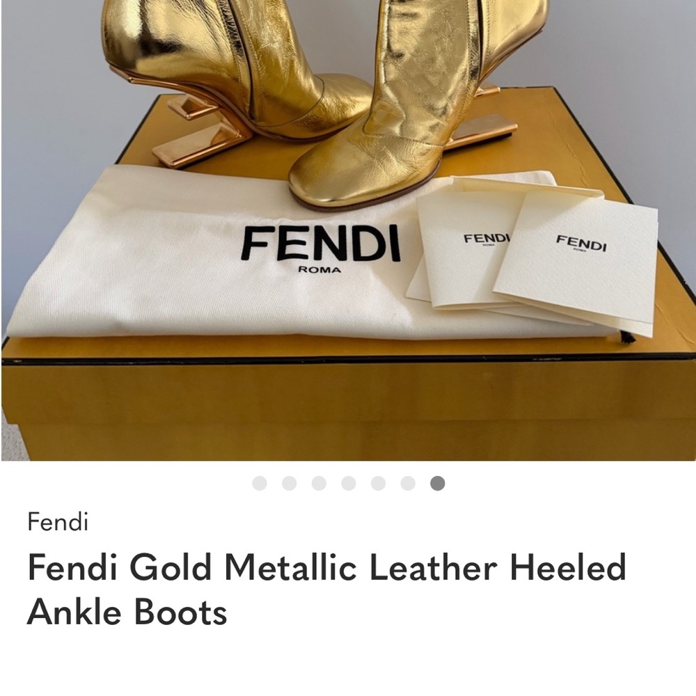 Fendi Gold Heeled Boots